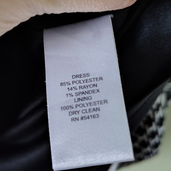 Jessica Simpson Women's Size 8 Black White Houndstooth Full Length Zipper Dress - Picture 7 of 10